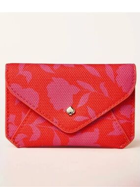kate spade Red and Pink Floral Envelope Clutch